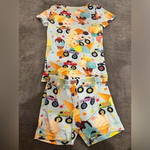 POSH PEANUT- SIZE 2T shortie PJ. Monster Truck and Waffle Cones